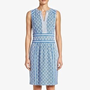 J.McLaughlin Lola Catalina Cloth Dress M Blue White Sleeveless Shift